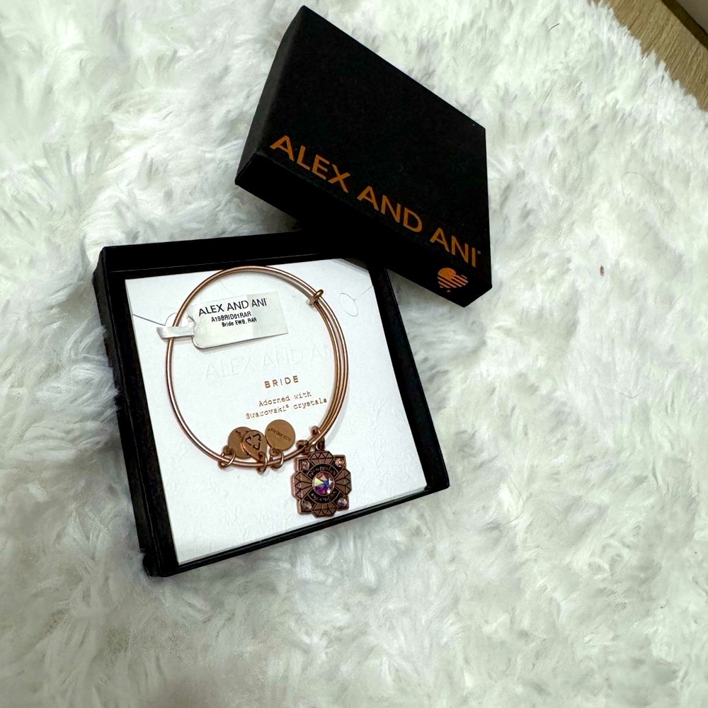 Alex and Ani Rose Gold BRIDE Bangle Bracelet